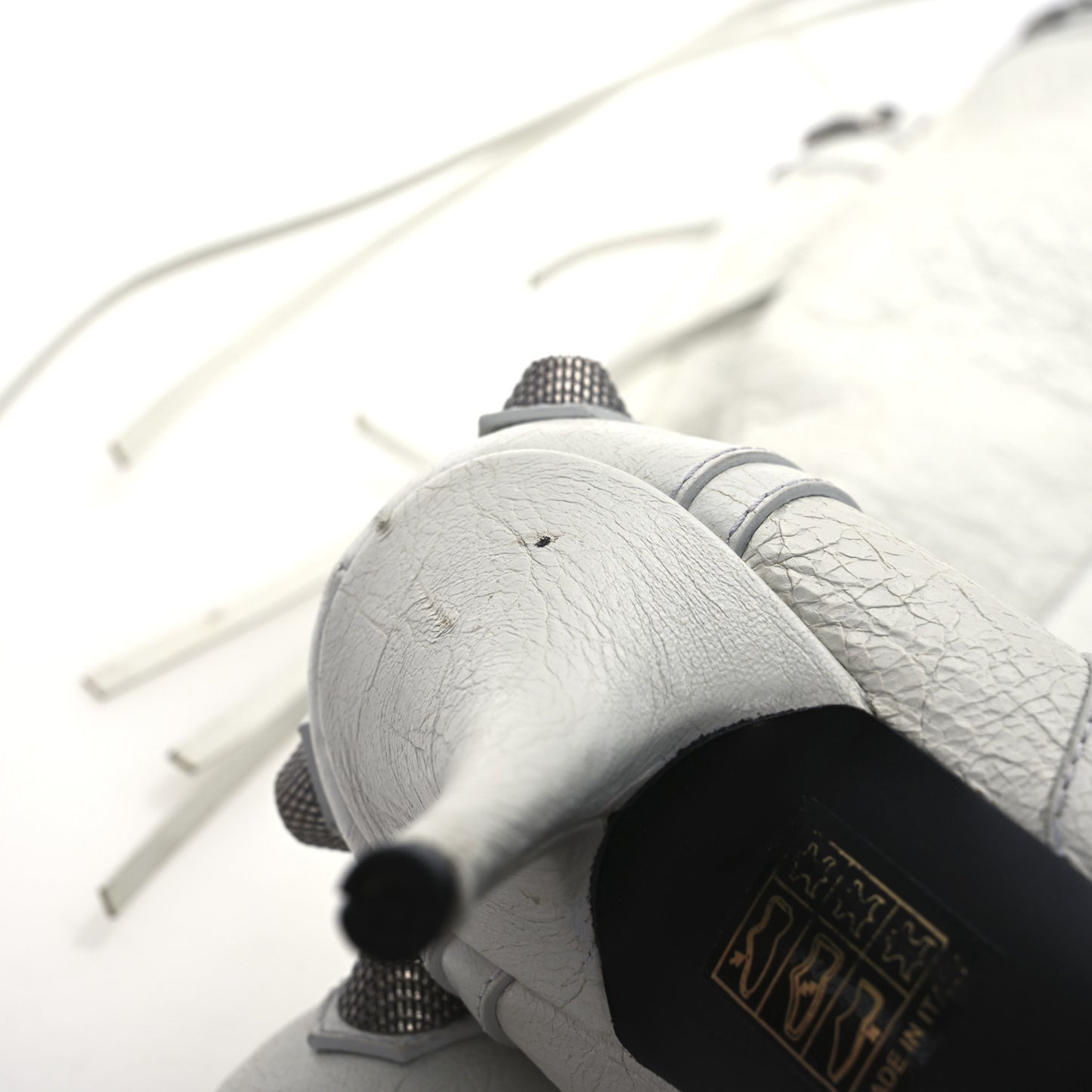 Agneau Arena Cagole 90mm Boots 40 Optic White Silver
