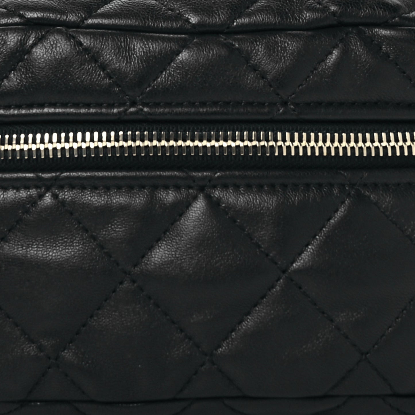 Lambskin Quilted Linked In Waist Bag Black