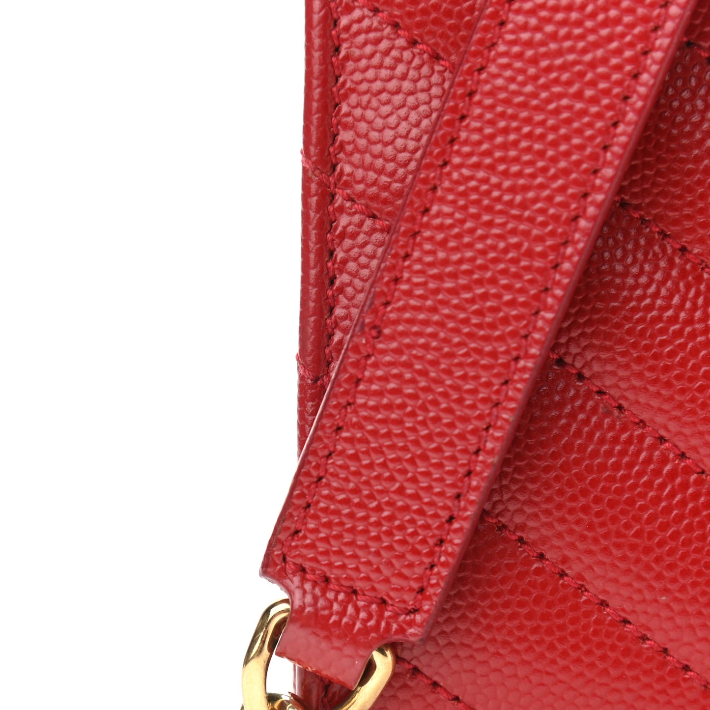Grain De Poudre Matelasse Chevron Large Monogram Satchel Lipstick Red
