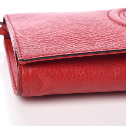Gucci Pebbled Calfskin Medium Soho Clutch Red 8 of 9