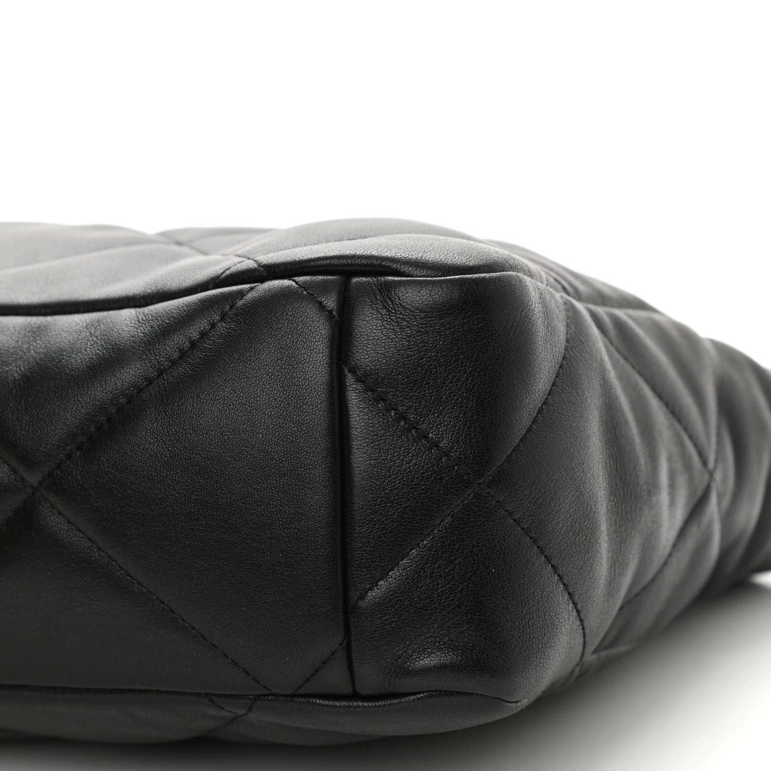 Chanel Lambskin Quilted Chanel 19 East West Shopping Bag Black 9 of 10