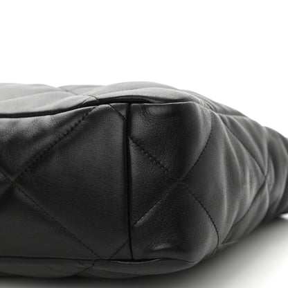 Chanel Lambskin Quilted Chanel 19 East West Shopping Bag Black 9 of 10
