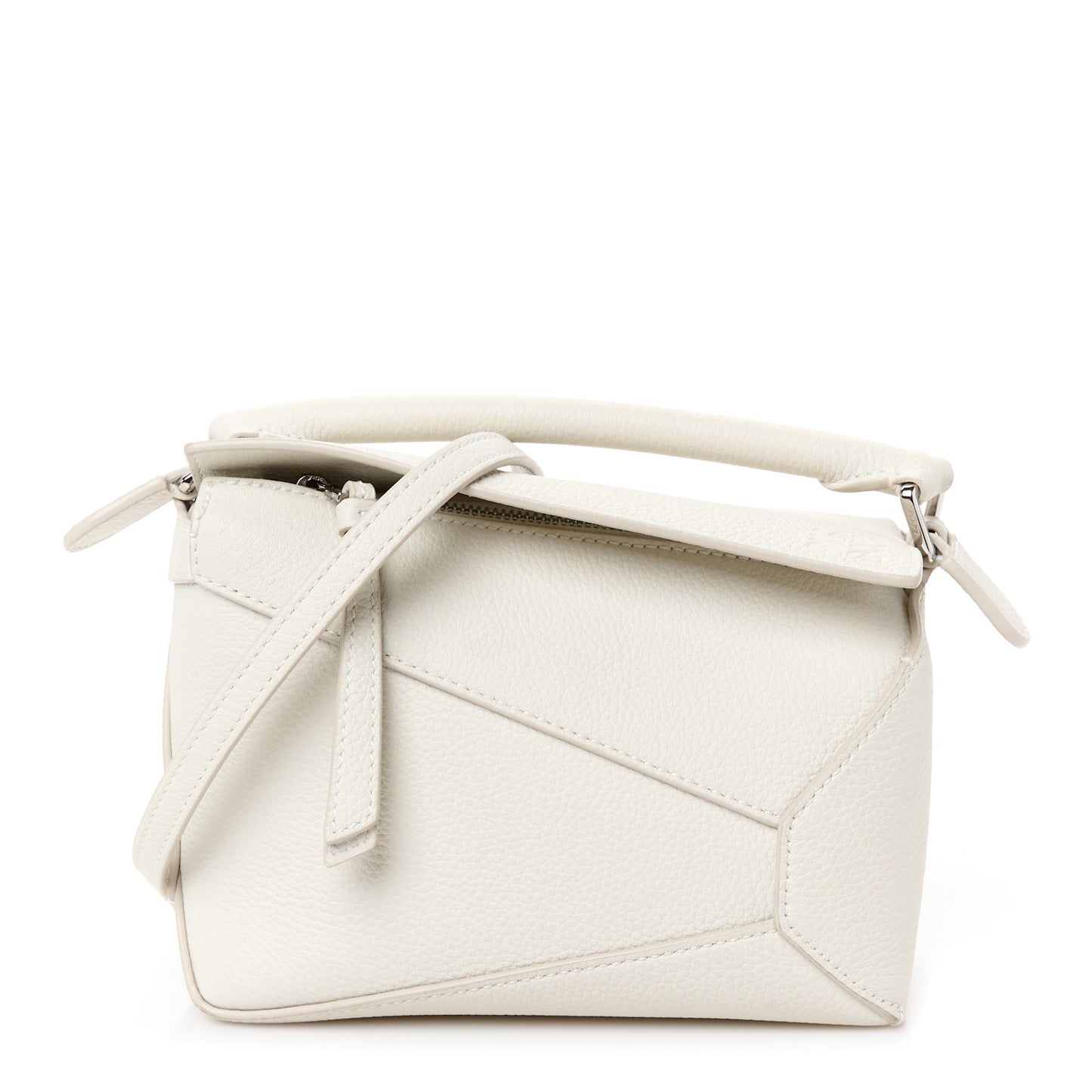 Calfskin Mini Puzzle Edge Bag Soft White