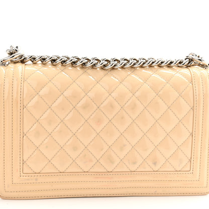 Chanel Patent Calfskin Quilted Medium Plexiglass Boy Flap Beige 14 of 18