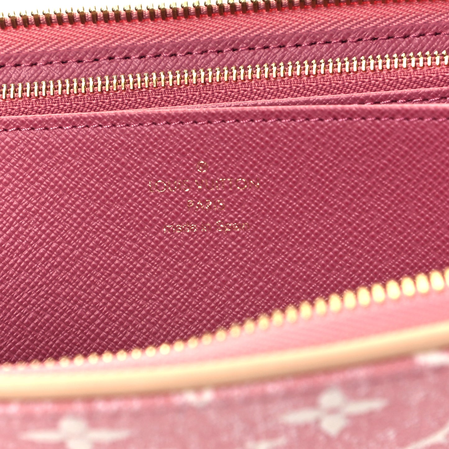 Denim Monogram Jacquard Zippy Wallet Pink