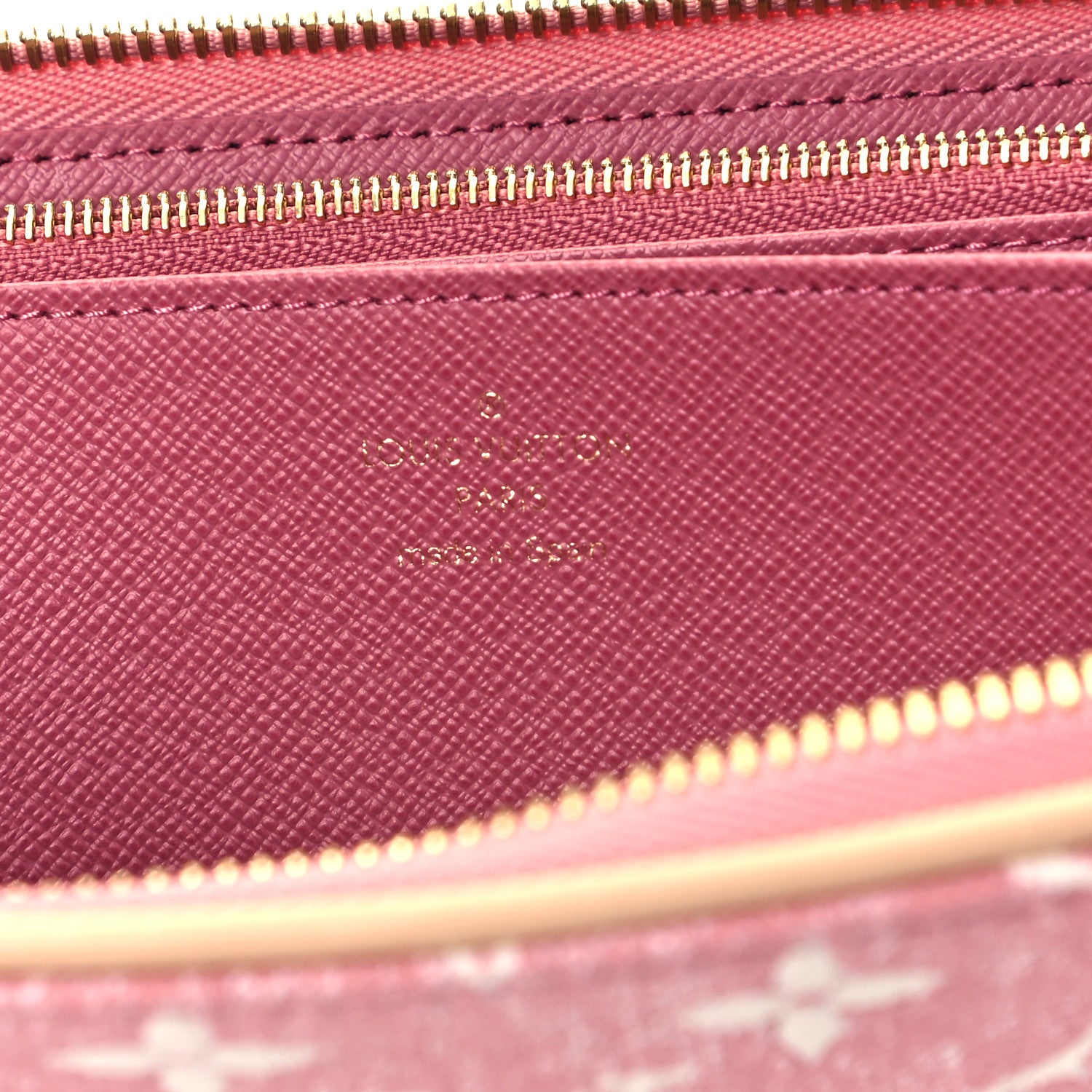 Louis Vuitton Denim Monogram Jacquard Zippy Wallet Pink 5 of 7