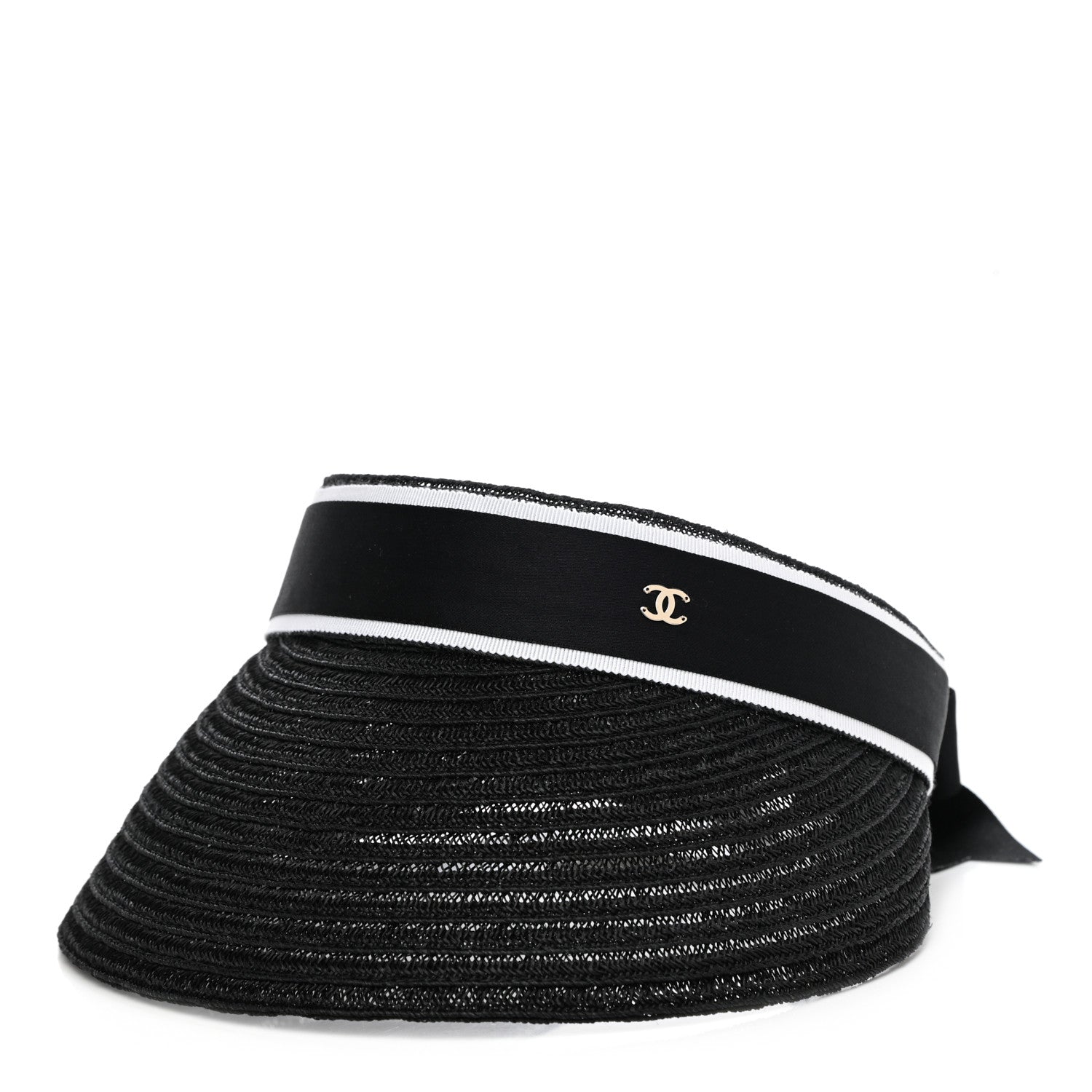Chanel Abaca Cotton Ribbon Visor S Black 1 of 7