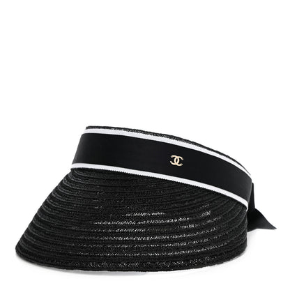 Chanel Abaca Cotton Ribbon Visor S Black 1 of 7