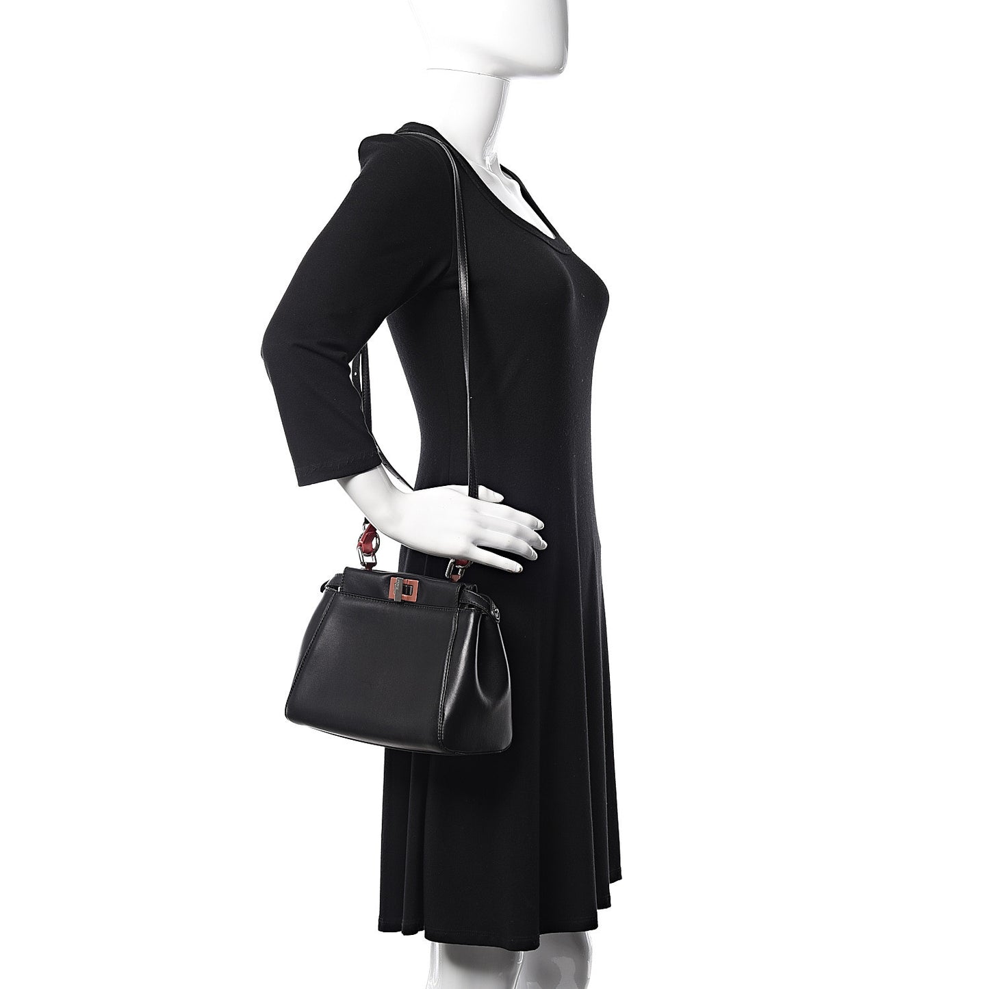 Nappa Colorblock Mini Peekaboo Iconic Satchel Black White Ecstasy