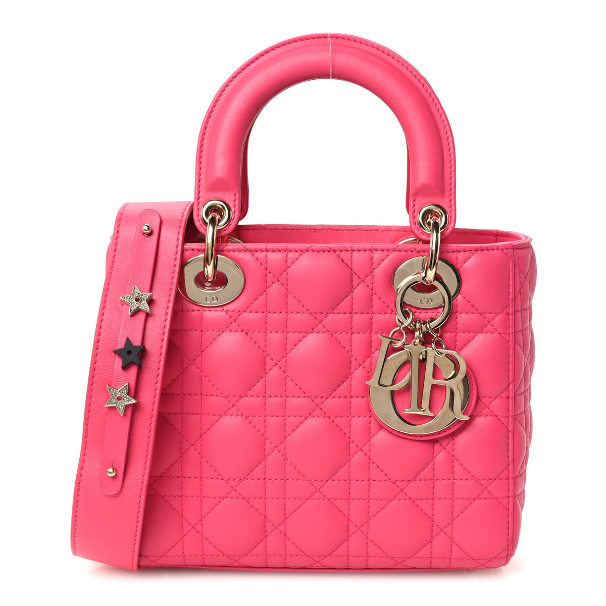 Christian Dior Lambskin Cannage Small My ABCDior Lady Dior Fuchsia 1 of 10