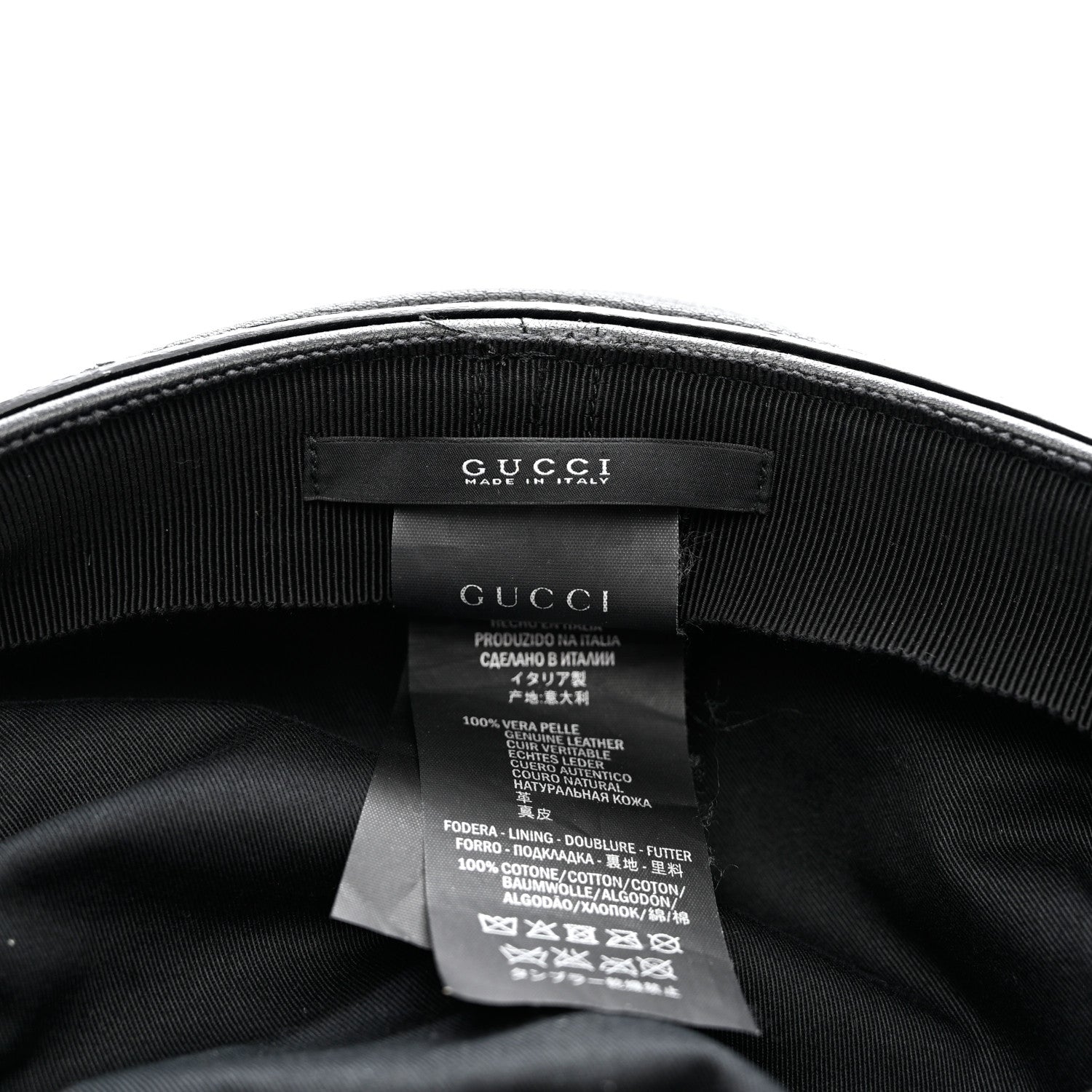 Gucci Calfskin Cellarius Hat S Black 8 of 10