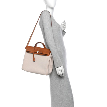 Hermes Vache Hunter Criss Viking Herbag Messenger 39 Ecru Beige Fauve 2 of 12