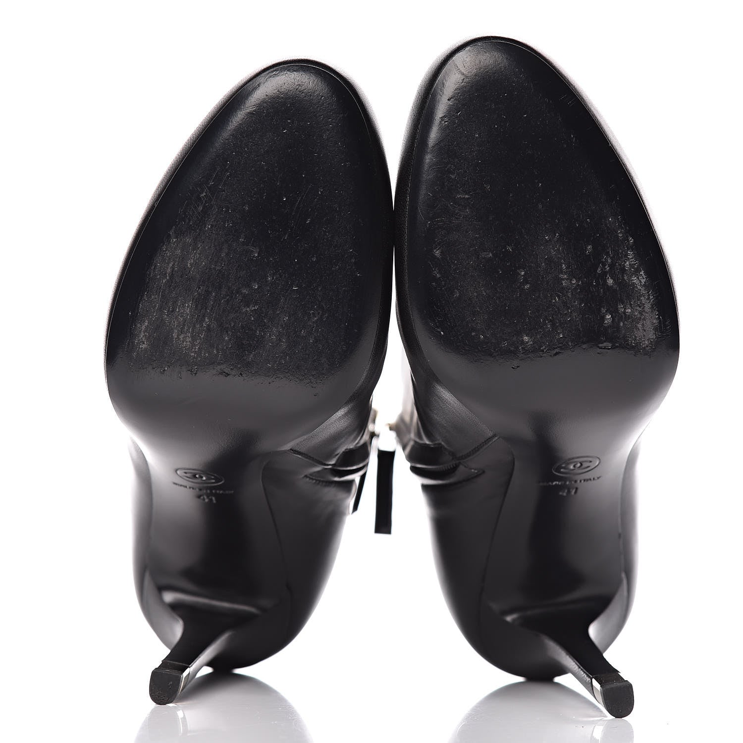 Chanel Lambskin CC Short Booties 41 Black 7 of 13
