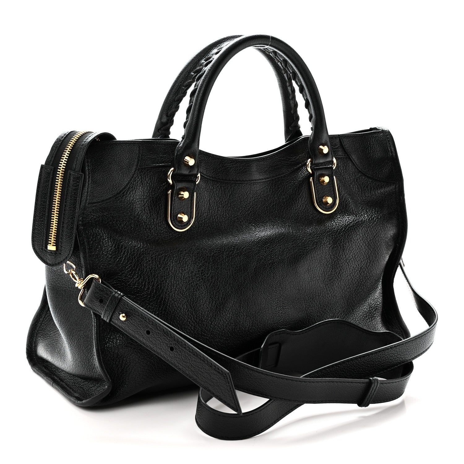 Balenciaga Chevre Gold Metallic Edge Hardware City Black 4 of 11