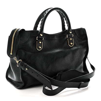 Balenciaga Chevre Gold Metallic Edge Hardware City Black 4 of 11