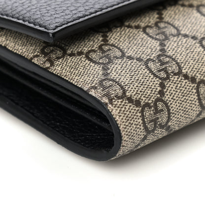 Gucci Dollar Calfskin GG Supreme Monogram Petite GG Marmont Wallet Chain Bag Black Beige Ebony 8 of 11