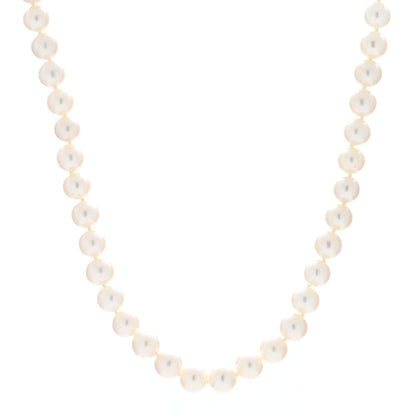 David Yurman Sterling Silver Diamond Pearl 8-8.5mm Buckle Necklace 1 of 4