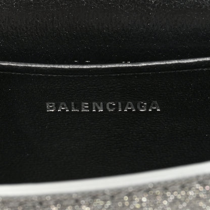 Balenciaga Glitter Fabric Hourglass Top Handle Bag Mini with Chain Grey 6 of 9