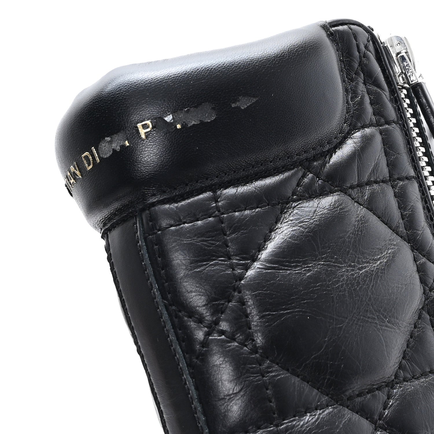 Christian Dior Calfskin Cannage D-Leader Ankle Boots 39.5 Black