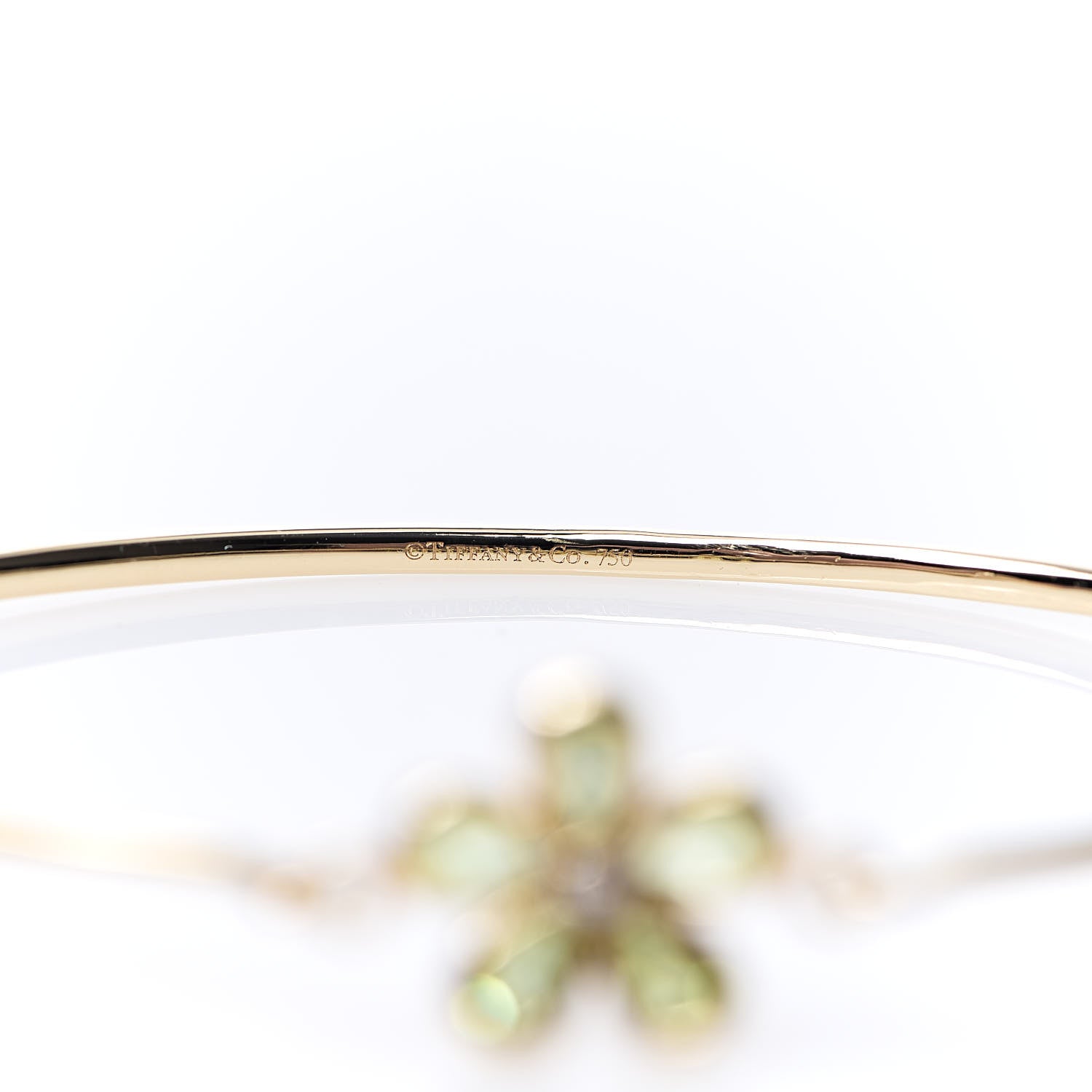 Tiffany 18K Yellow Gold Peridot Diamond Sparklers Flower Bracelet 3 of 5