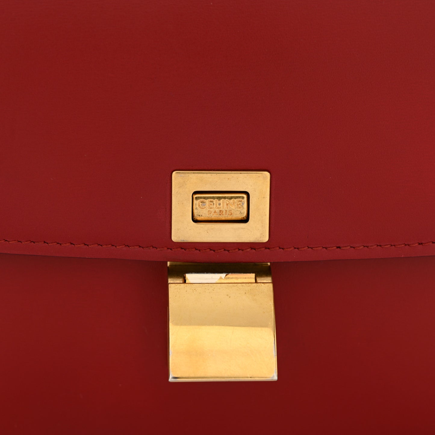 Box Calfskin Teen Classic Box Flap Bag Red