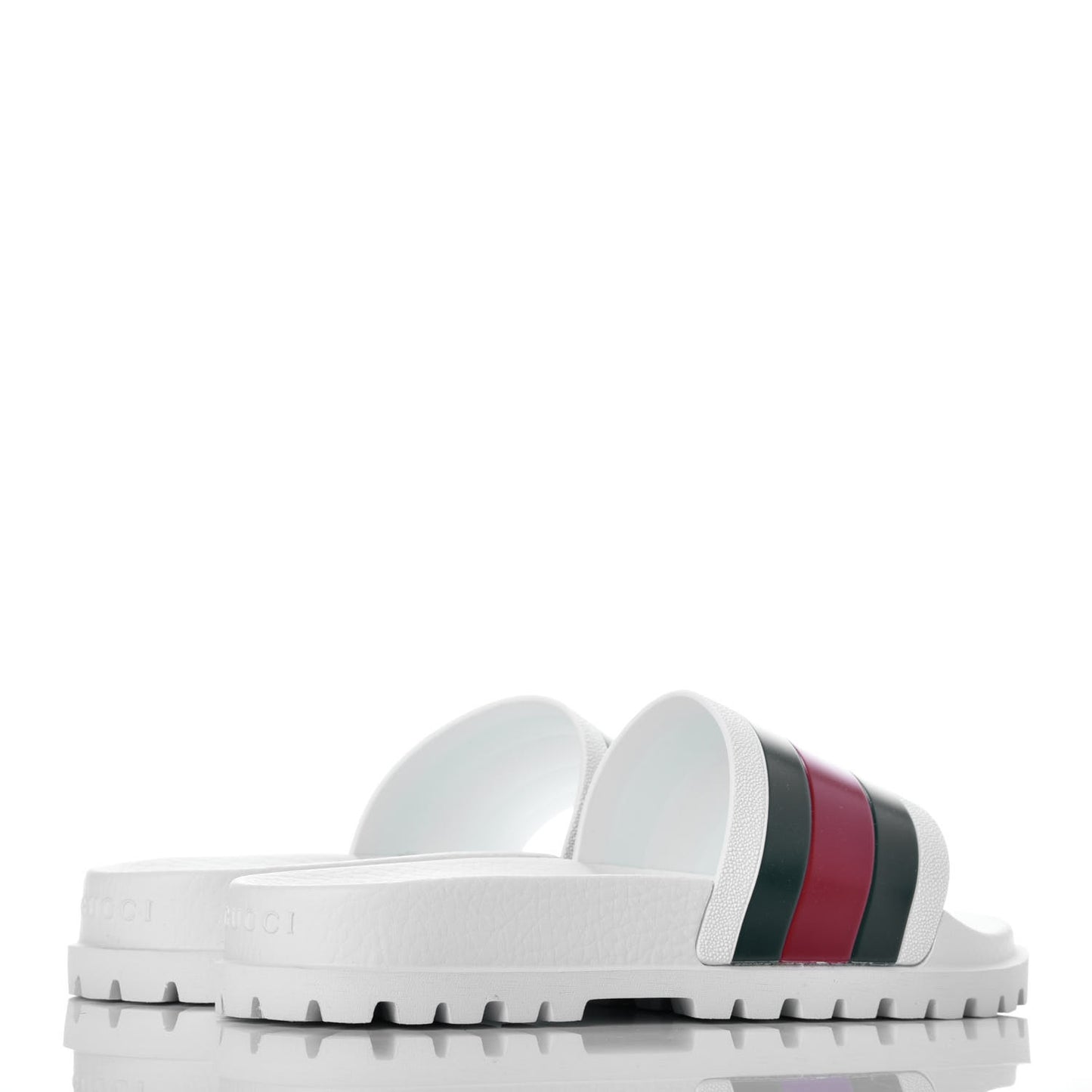 Rubber Web Mens Lug Sole Slide Sandals 6 Great White Green Red