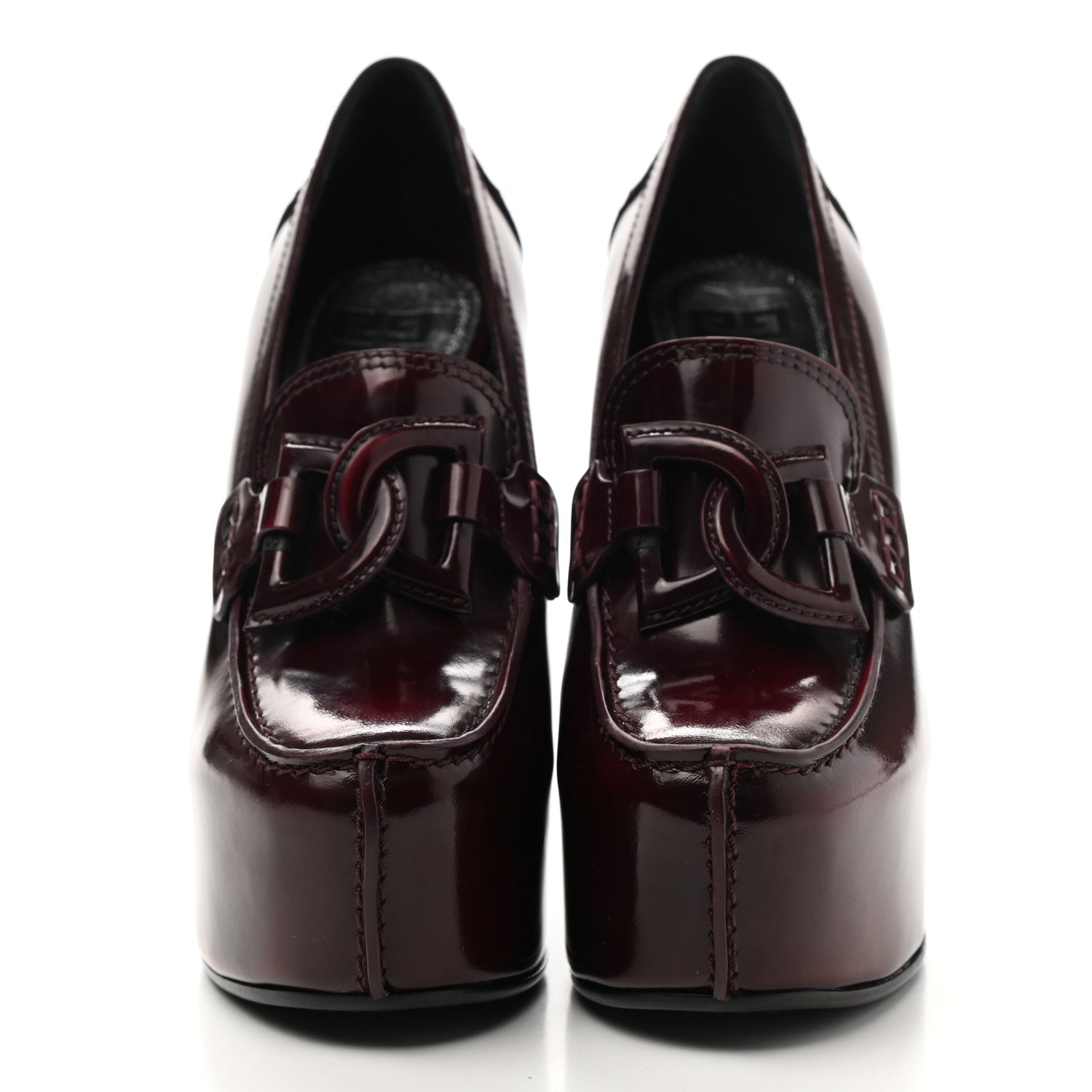 Givenchy Patent Calfskin Show Platform Loafer 37 Burgundy 2 of 8