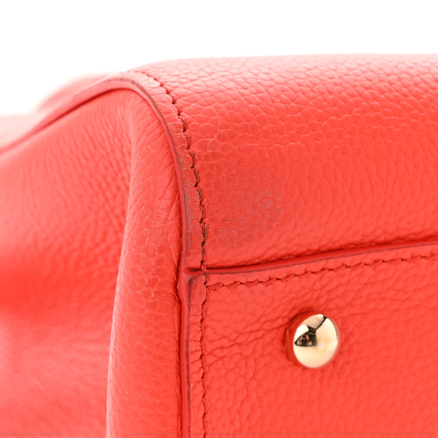 Grained Calfskin Small Neo Executive Shopper Tote Red