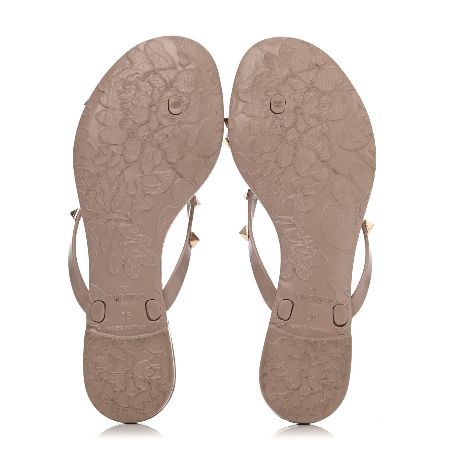 Valentino Garavani PVC Jelly Rockstud Bow Thong Sandals 36 Poudre 4 of 4