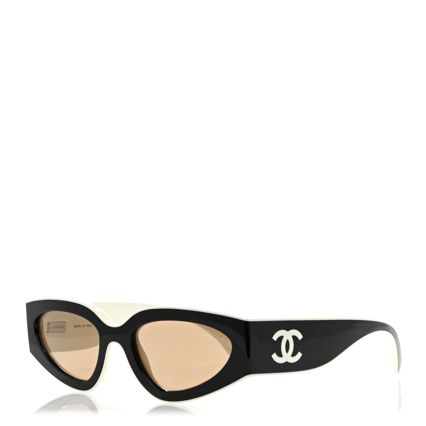 Acetate Cat Eye Sunglasses 6056 Black White