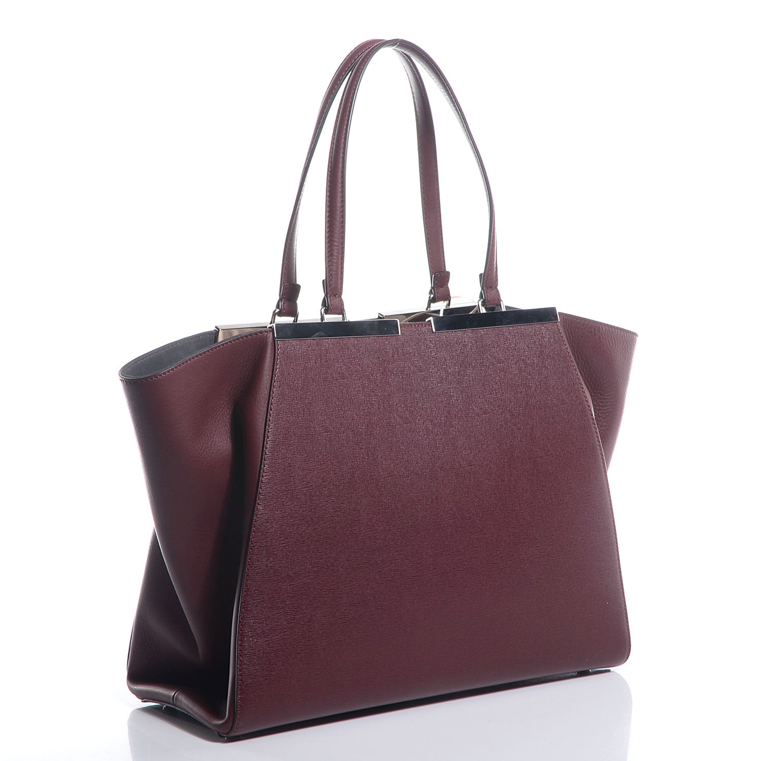 Fendi Vitello Elite Flamingo Large 3Jours Tote Bordeaux 3 of 9