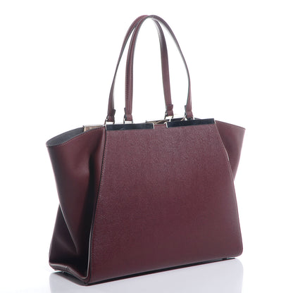 Fendi Vitello Elite Flamingo Large 3Jours Tote Bordeaux 3 of 9