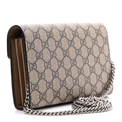 Gucci GG Supreme Monogram Mini Dionysus Chain Wallet Beige Taupe 3 of 12
