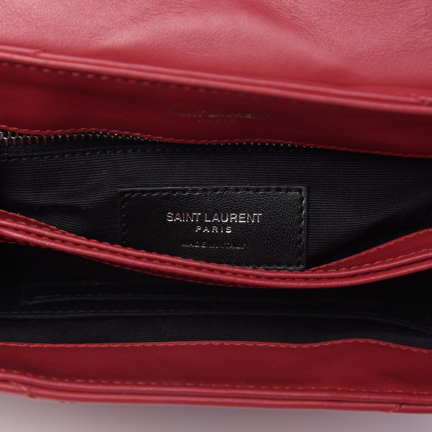 Saint Laurent Calfskin Y Quilted Monogram Toy Loulou Crossbody Bag New Lipstick Red 6 of 9