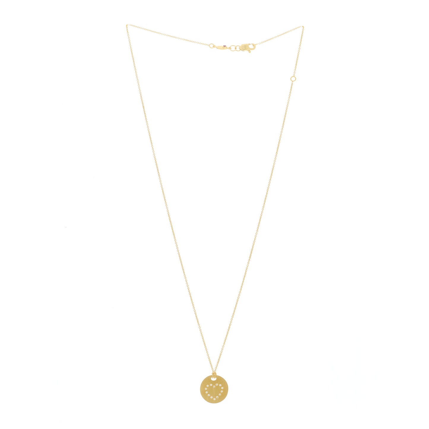18K Yellow Gold Diamond Tiny Treasures Heart Medallion Pendant Necklace