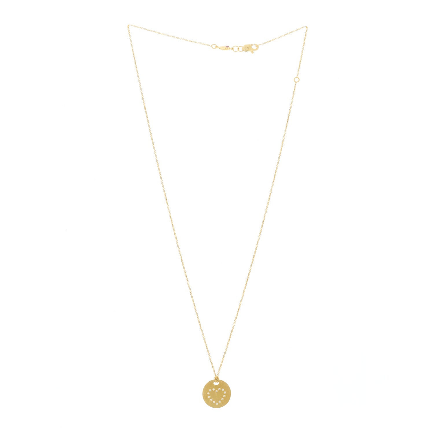 Roberto Coin 18K Yellow Gold Diamond Tiny Treasures Heart Medallion Pendant Necklace 2 of 6