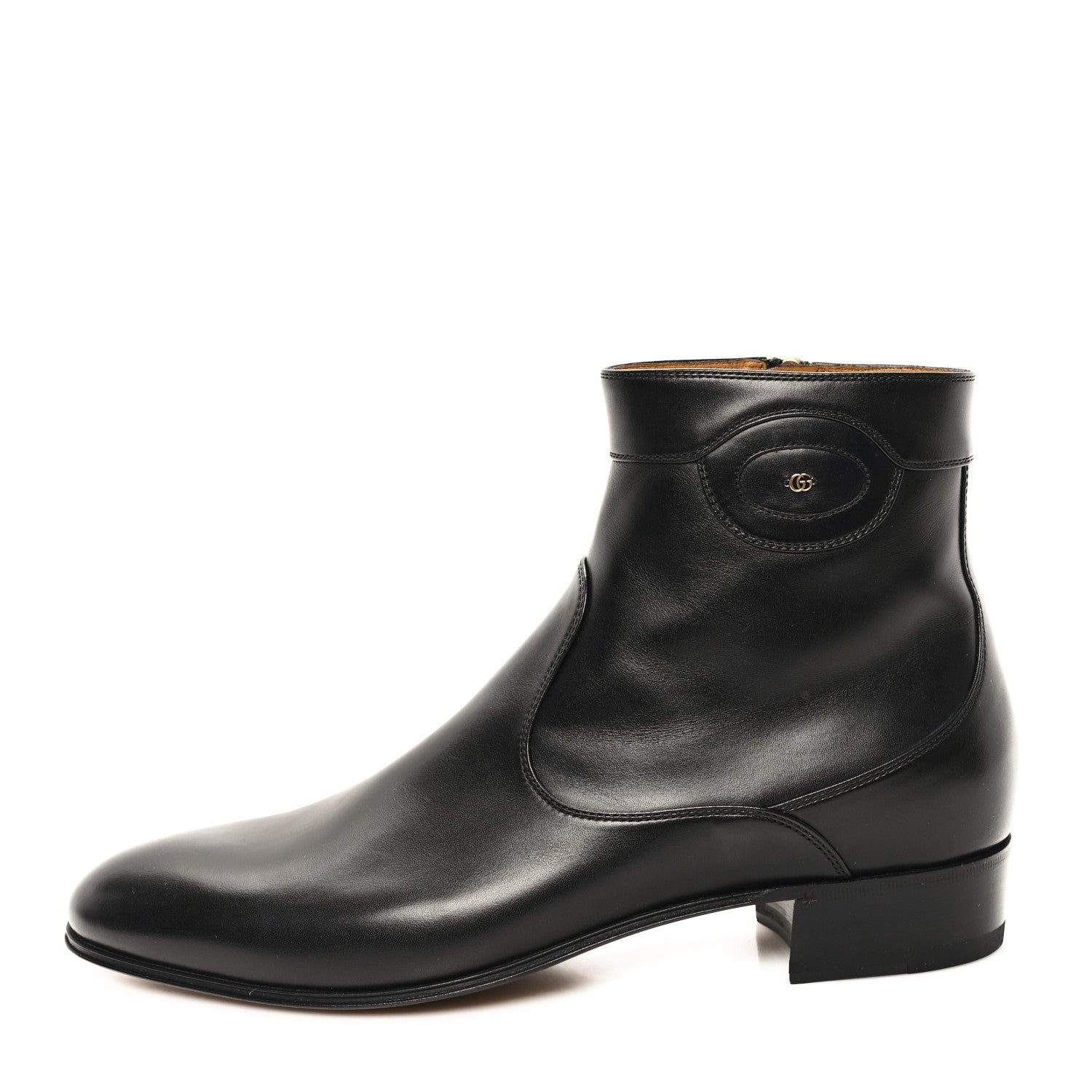 Gucci New Waxed Calfskin Mens Adel GG Ankle Boots 9 Black 1 of 10