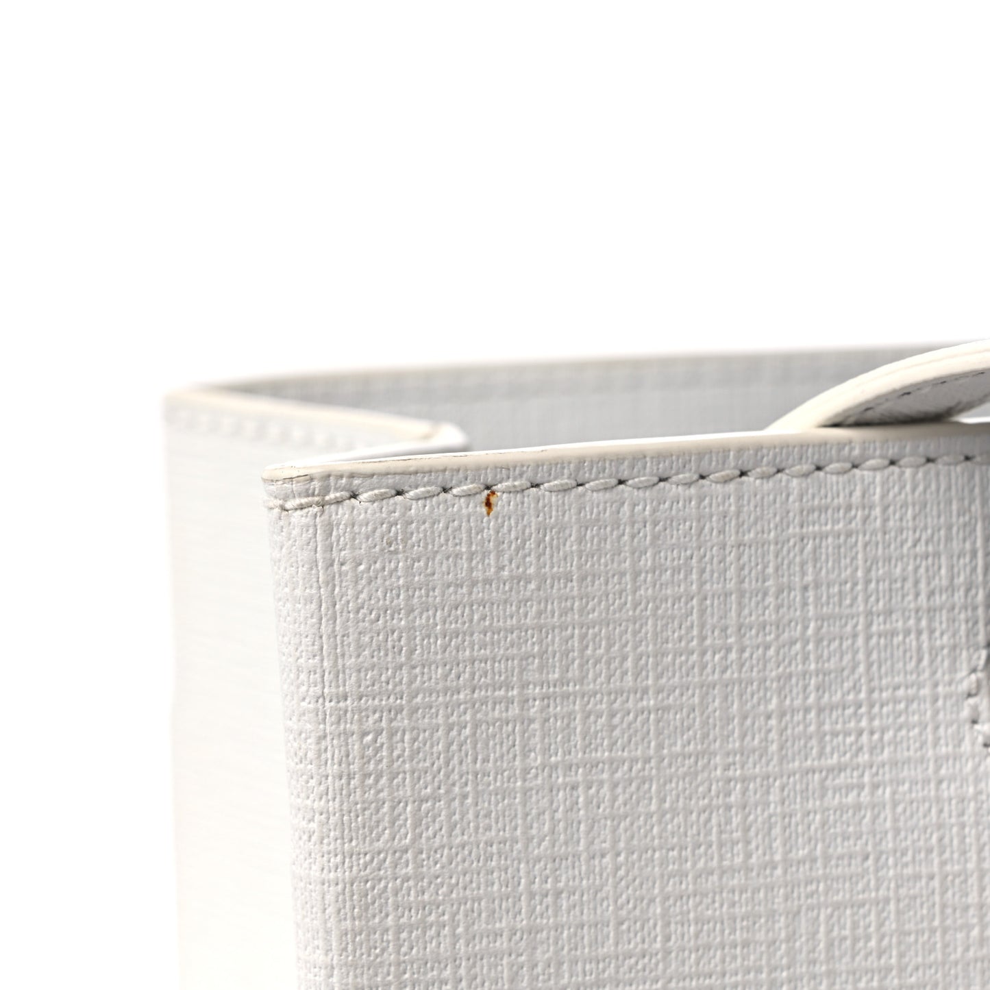 Calfskin Small Logo North South Shopping Tote White