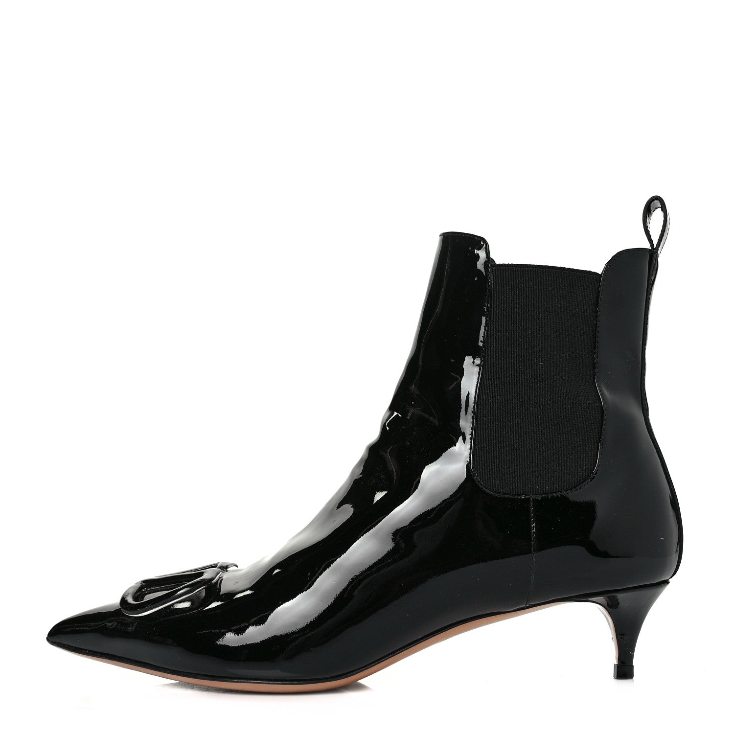 Valentino Garavani Patent VLogo Ankle Boots 37.5 Black 1 of 10