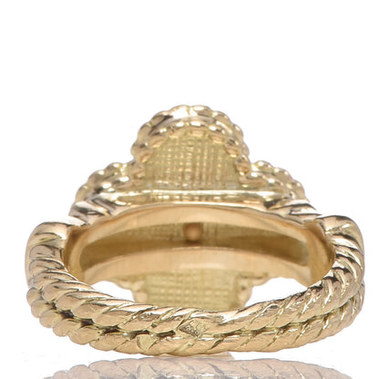 Van Cleef & Arpels 18K Yellow Gold Diamond Mother of Pearl Vintage Alhambra Ring 49 4.75 4 of 6