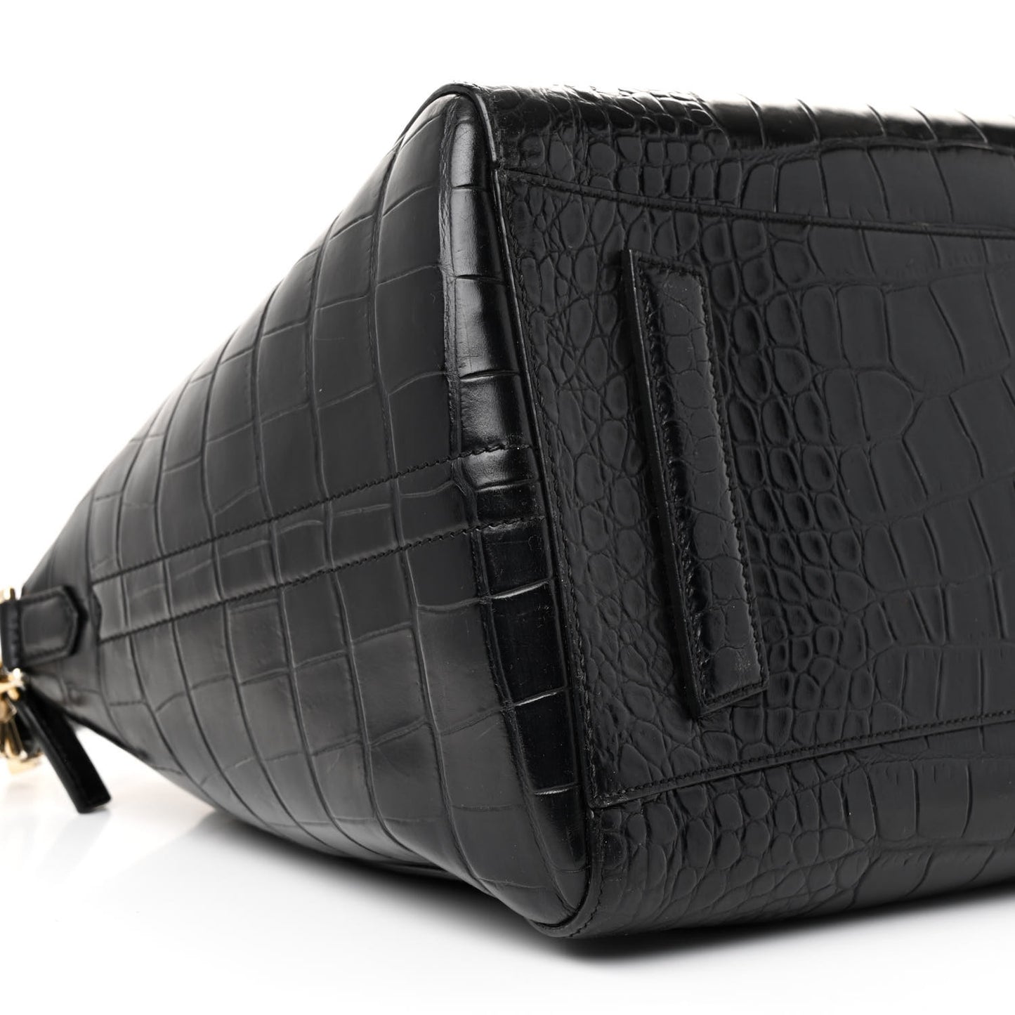 Calfskin Crocodile Embossed Large Antigona Black