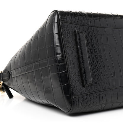 Givenchy Calfskin Crocodile Embossed Large Antigona Black 9 of 15
