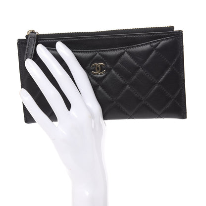 Chanel Lambskin Quilted Classic Zip Pouch Black 2 of 11