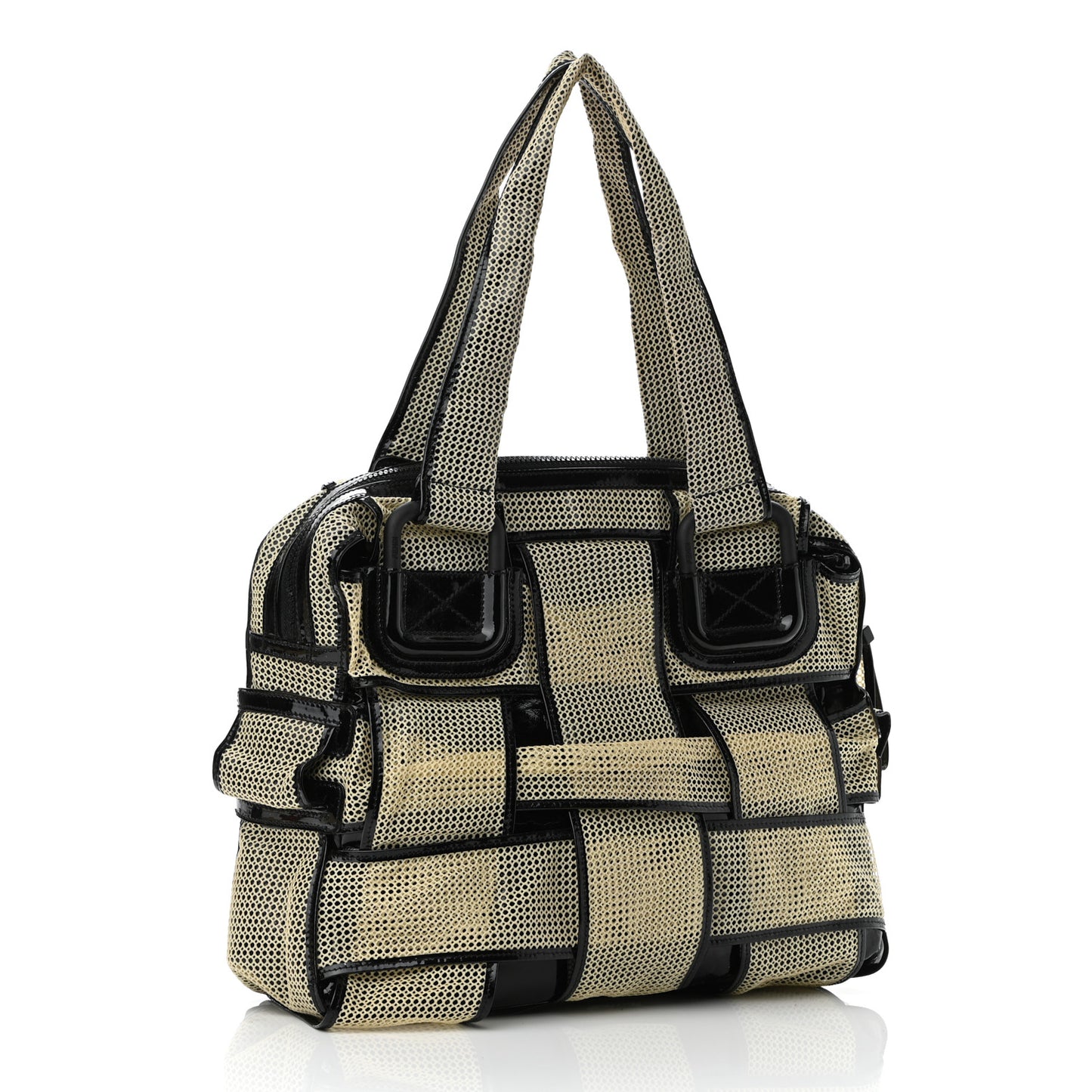 Patent Mesh Crossword Grande Bag Black