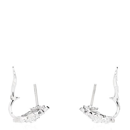 Chanel 18K White Gold Diamond Bouton de Camelia Earrings 3 of 5
