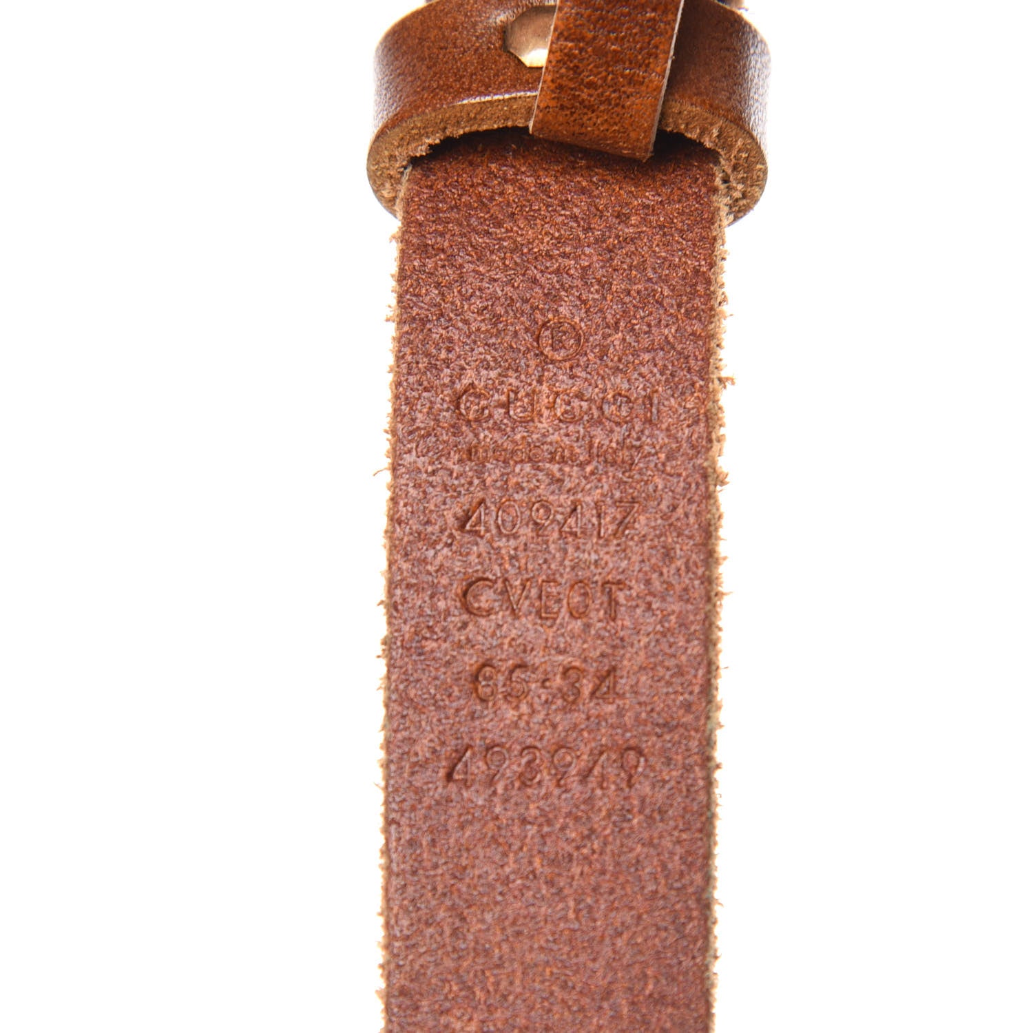 Gucci Faded Calfskin Double G 20mm Belt 85 34 Cuir 4 of 9
