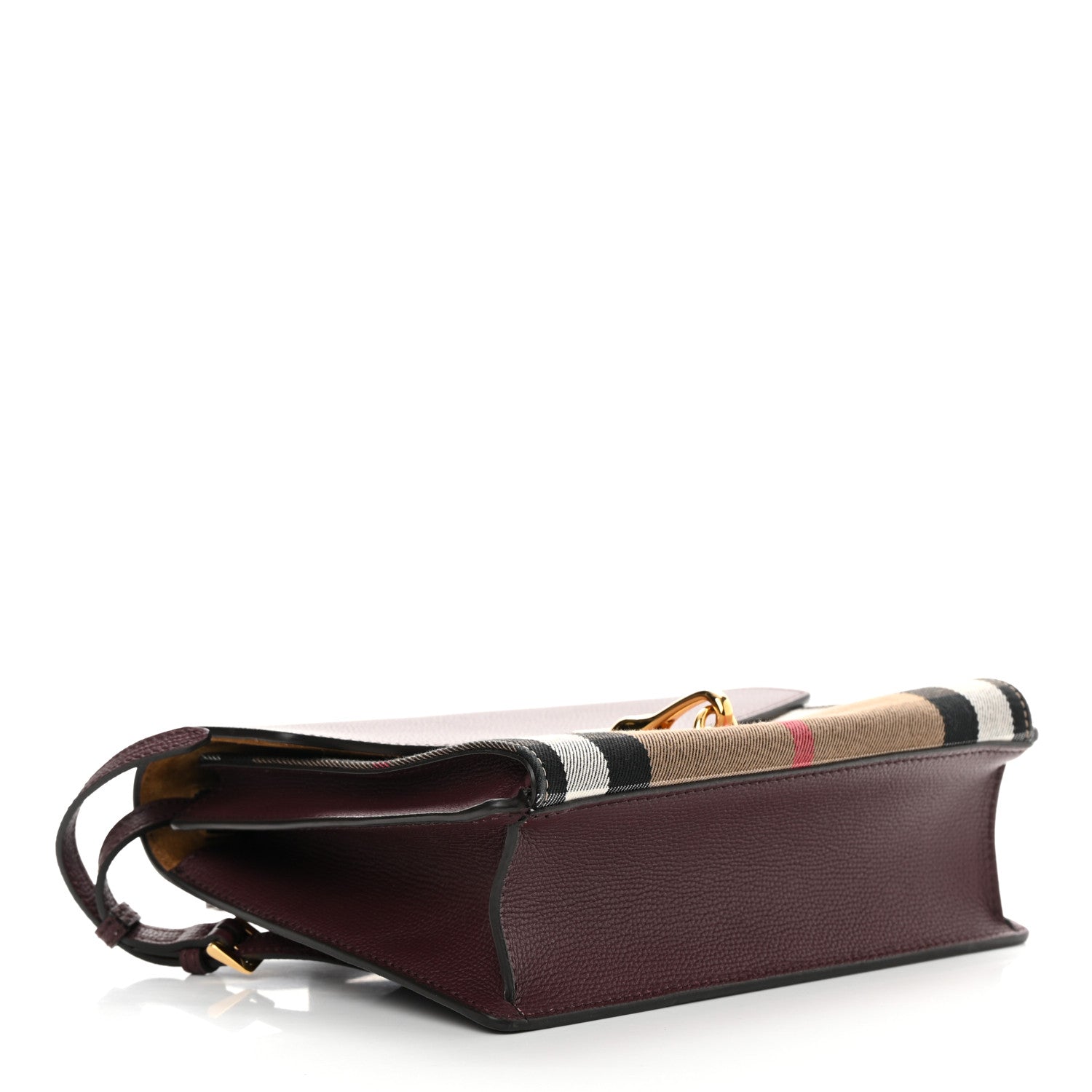 Burberry Derby Calfskin House Check Small Macken Crossbody Bag Mahogany Red 4 of 12