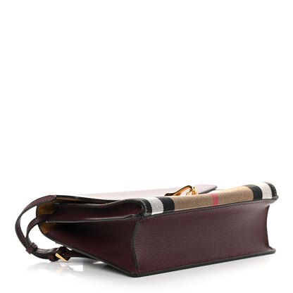 Burberry Derby Calfskin House Check Small Macken Crossbody Bag Mahogany Red 4 of 12
