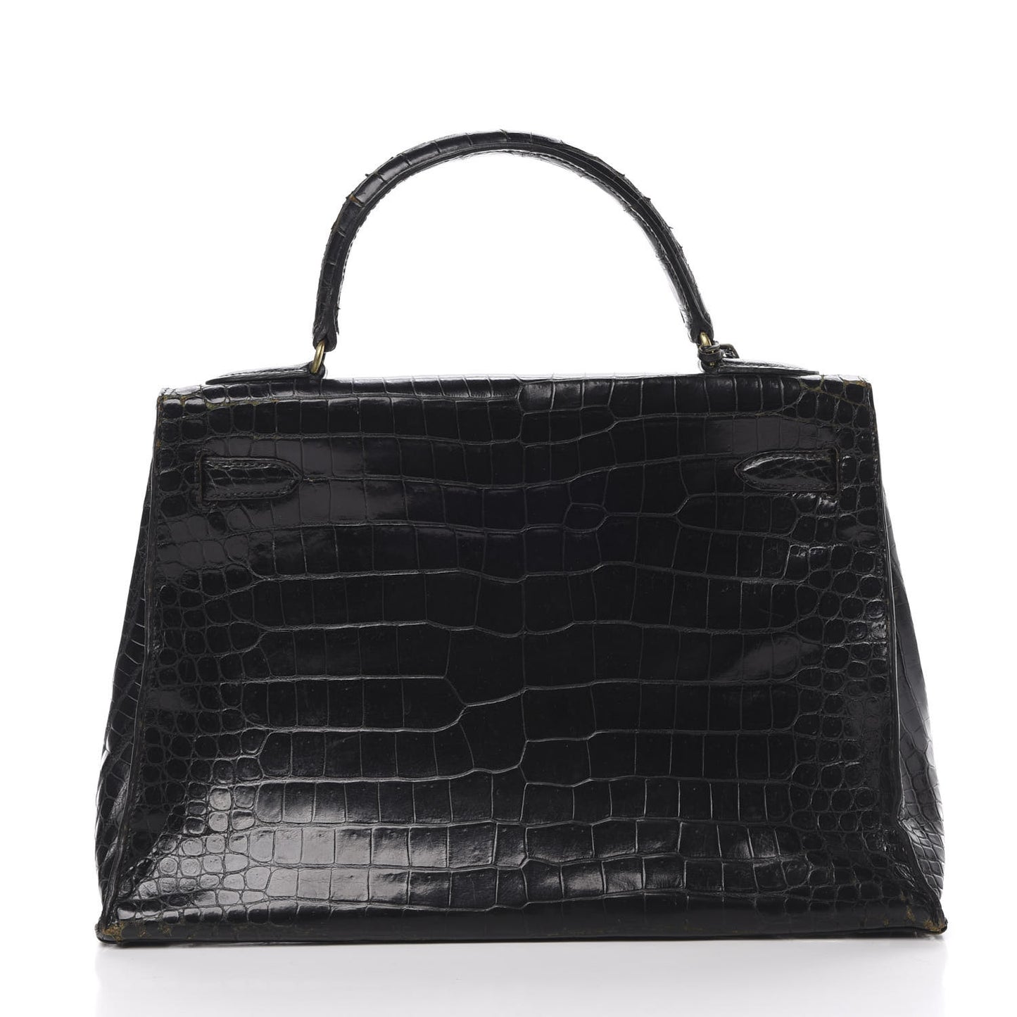 Shiny Porosus Crocodile Kelly Sellier 32 Black