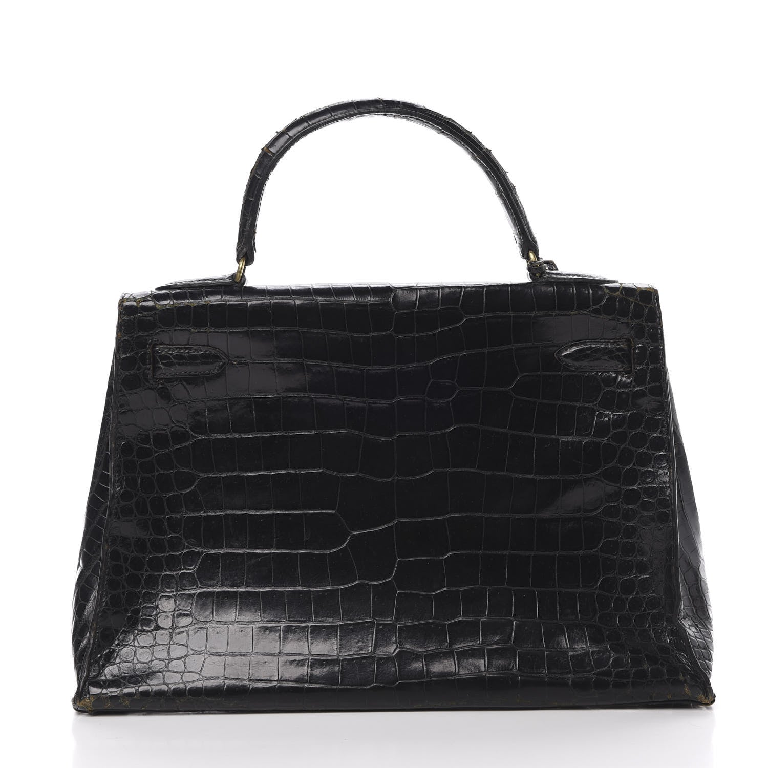 Hermes Shiny Porosus Crocodile Kelly Sellier 32 Black 4 of 50